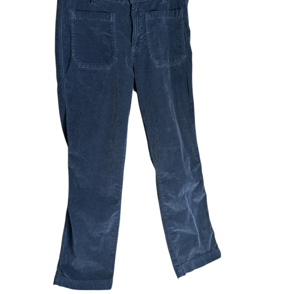 Free People Women's Blue Corduroy Velvateen High Rise Straight Jeans Sz 10